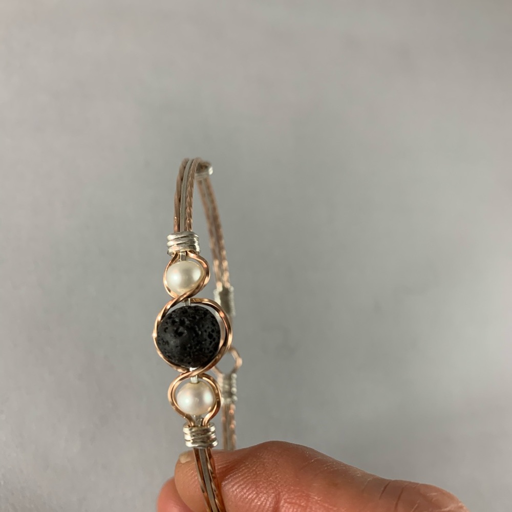 Diffuser Bracelet - Pearls, 14k Rose gold & silver